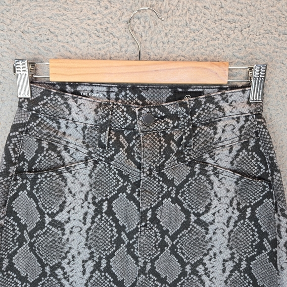 Adrianna Goldschmied Womens Midi Pencil Skirt Sz 25R Black-Gray Snake Print - Picture 2 of 15